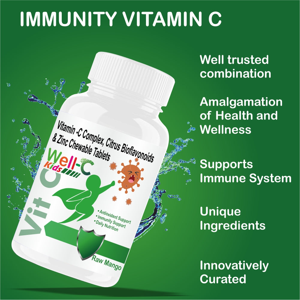 Goa Nutritions Vitamin C Tablets For Kids, Raw Mango Flavor 60 Tablet