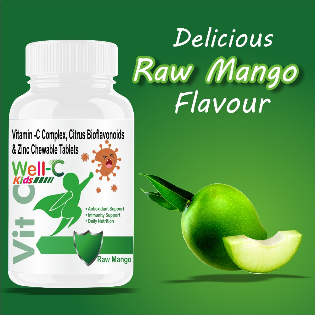 Goa Nutritions Vitamin C Tablets For Kids, Raw Mango Flavor 60 Tablet